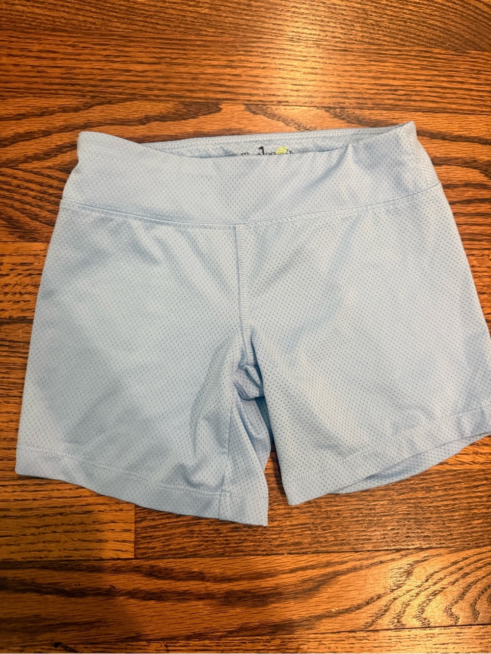 Girls' Light Blue Mesh Athletic Shorts with Comfortable Waistband